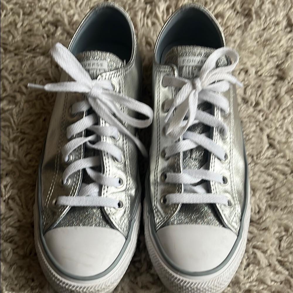 Metallic silver Converse
